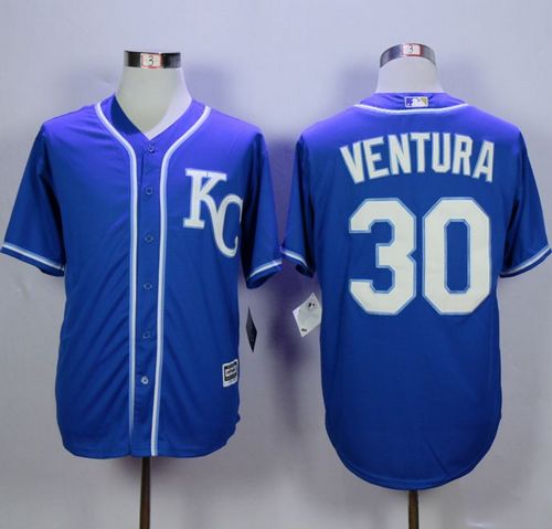 Royals #30 Yordano Ventura Blue Alternate 2 New Cool Base Stitched MLB Jersey
